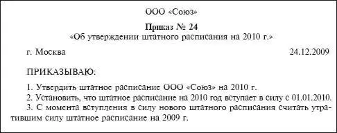 Рассмотрим пример заполнения формы Т3 Штатное расписание у - фото 133