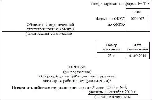 На основании приказа об увольнении производятся соответствующие записи в личной - фото 156