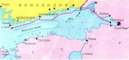 Схема перехода подводной лодки К52 через льды Финского залива С выходом на - фото 202