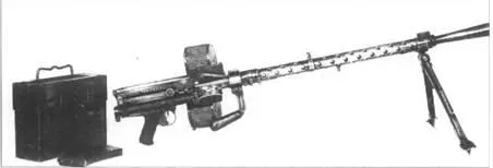 Ручной пулемет MG 13 на сошке со сложенным прикладом двухбарабанным магазином - фото 1