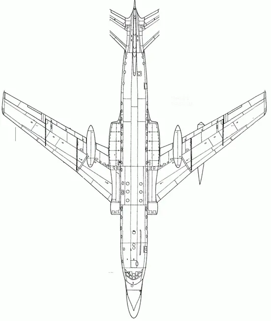 Ту104Ш2 Вид сверху Ту104Ш2 Вид слева Ту104Ш2 Вид справа Крыло - фото 140