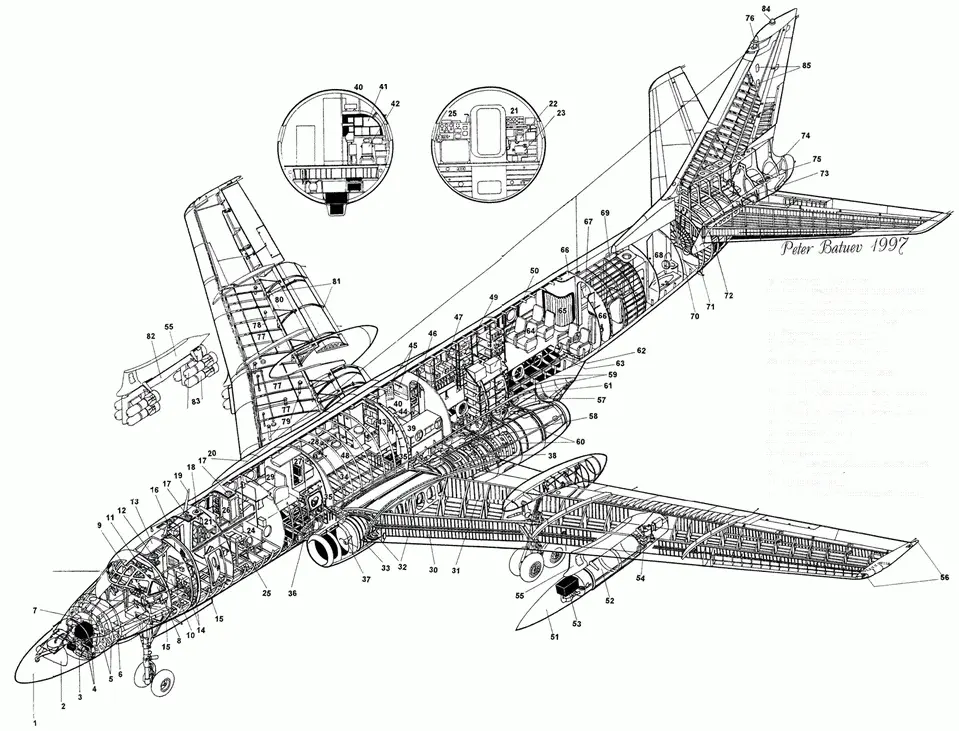 Ту104Ш2 авиации ВМФ 1975 г 1 антенна РЛС ПНА 2 радиопрозрачный - фото 147