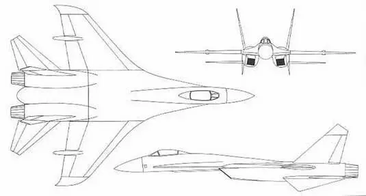 Общий вид первого варианта компоновочной схемы самолета Су27 Общие виды и - фото 66