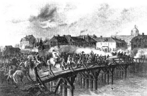 Наполеон на мосту через АрсиссюрОб 20 марта 1814 года Гравюра А Шоле - фото 66