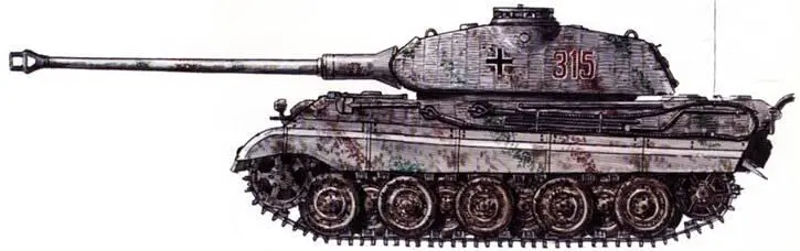 Танк Pz Kpfw VI Ausf В Королевский тигр с башней Поршеиз 501 батальона - фото 112