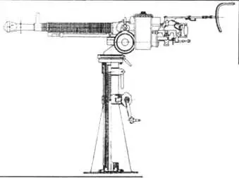 Схема установки 127мм пулемета ДШК на тумбе Схема двухствольной установки - фото 3