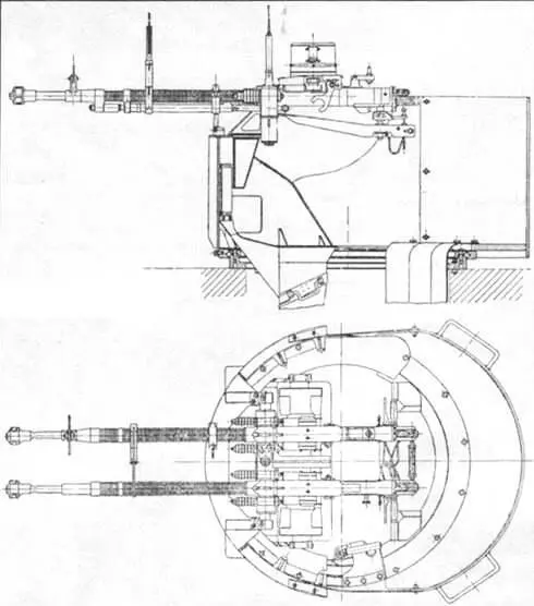 Схема двухствольной установки 2М1 Корабельные установки с 127мм установки - фото 4