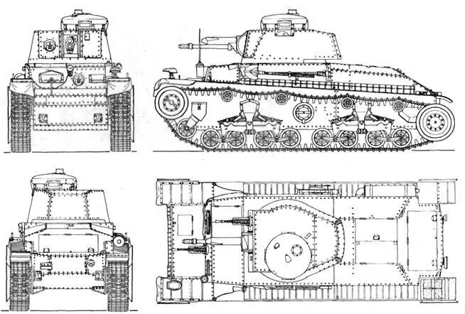 Легкий танк PzKpfw35t Легкий танк PzKpfw 35f вид с правой стороны - фото 96