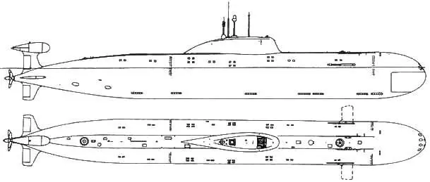 Крейсерская АПЛ проекта 971 Характеристика АПЛ проекта 971 Длина наибольшая - фото 29