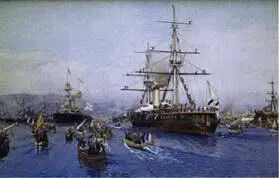 4 Поль Жобер Прибытие русской эскадры в Тулон 13 октября 1893 Холст масло - фото 164