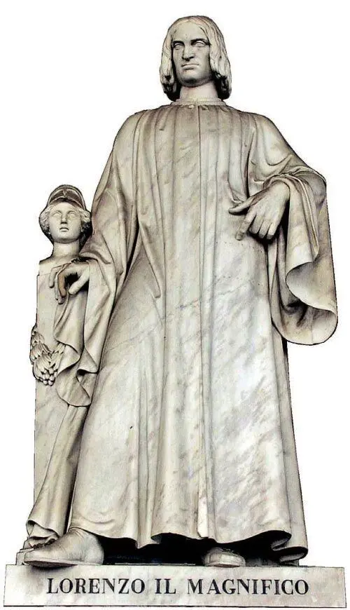 Статуя Лоренцо Великолепного установленная во Флоренции Фрагмент картины - фото 7