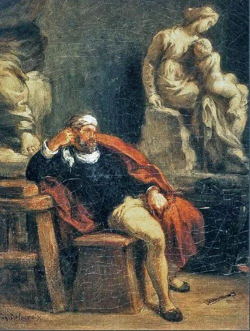 Микеланджело у себя в студии художник Эжен Делакруа Статуя Леонардо да - фото 25