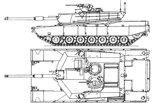 Танк M1 Схема бронирования танка М1А2 Зоны А и В имеют противоснарядную - фото 27