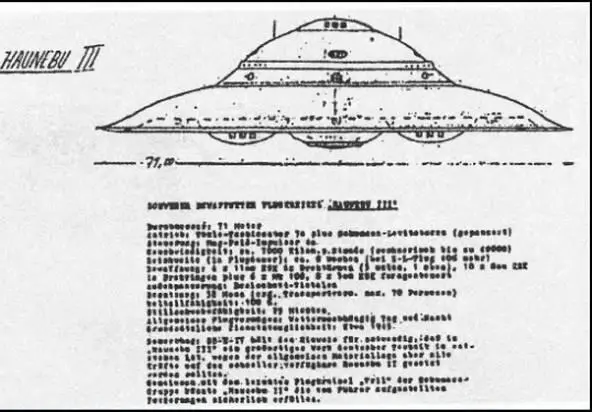 Фотокопия чертежа летающего Хаунебу3 якобы разработанного СС в 1945 году - фото 62
