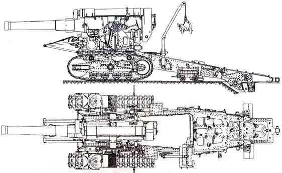 203мм гаубица Б4 в боевом положении при угле возвышения 0 203мм гаубица - фото 59