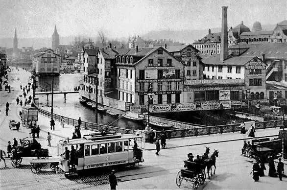 Набережная Лиммата в Цюрихе Типичное цюрихское здание 1910х годов Цюрих - фото 22