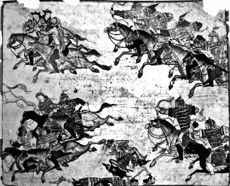 На редкость детальный персидский рисунок все того же XIV в финал сражения - фото 42