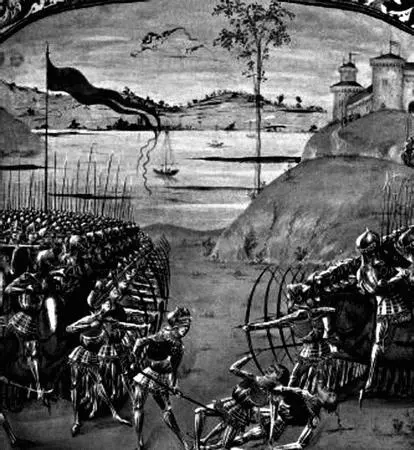 Сочетание действий лучников и латников требовало особого строя точнее - фото 60