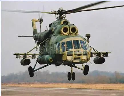 Транспортнобоевой вертолет Ми8МТ из состава 125й ОВЭ уходит на полигон - фото 59
