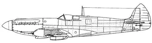 Spitfire IVXX DP845 с увеличенным рулем направления и крылом типа С - фото 87