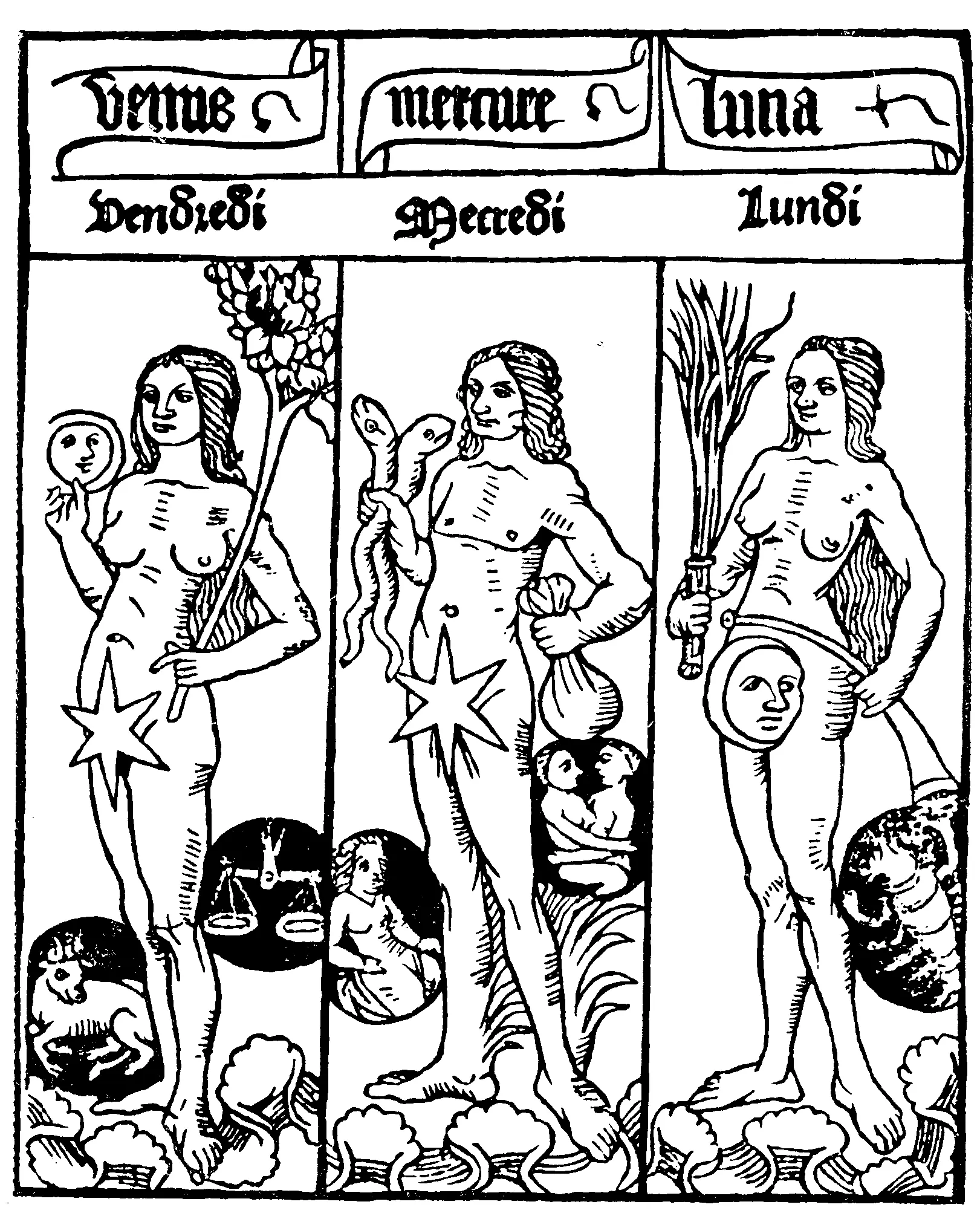 Изображения семи планет из Calendrier des berger Paris 1499 Венера - фото 47