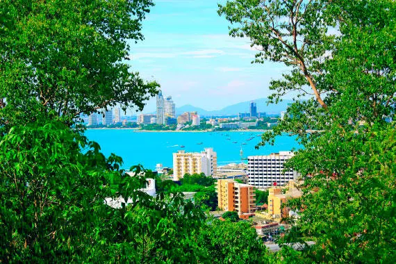 Вид на Паттайю с холма Будды Аквапарк и вышка в отеле Pattaya Park Самый - фото 211