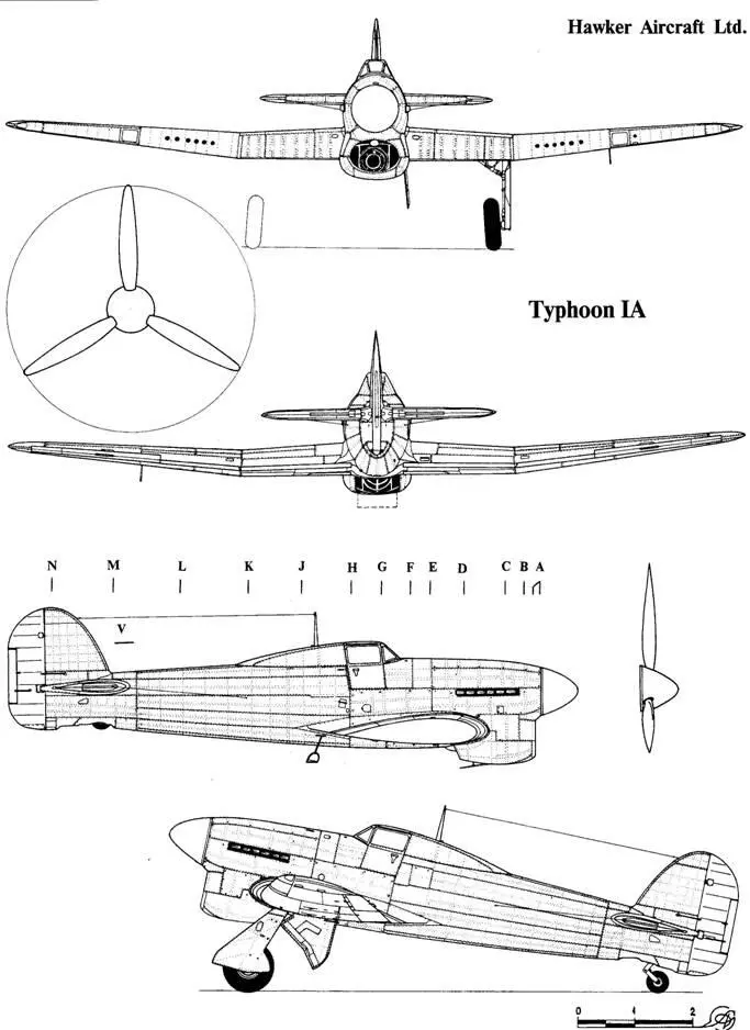 Typhoon IB Первых серий пушки без обтекателей Ноябрь 1941 г - фото 106