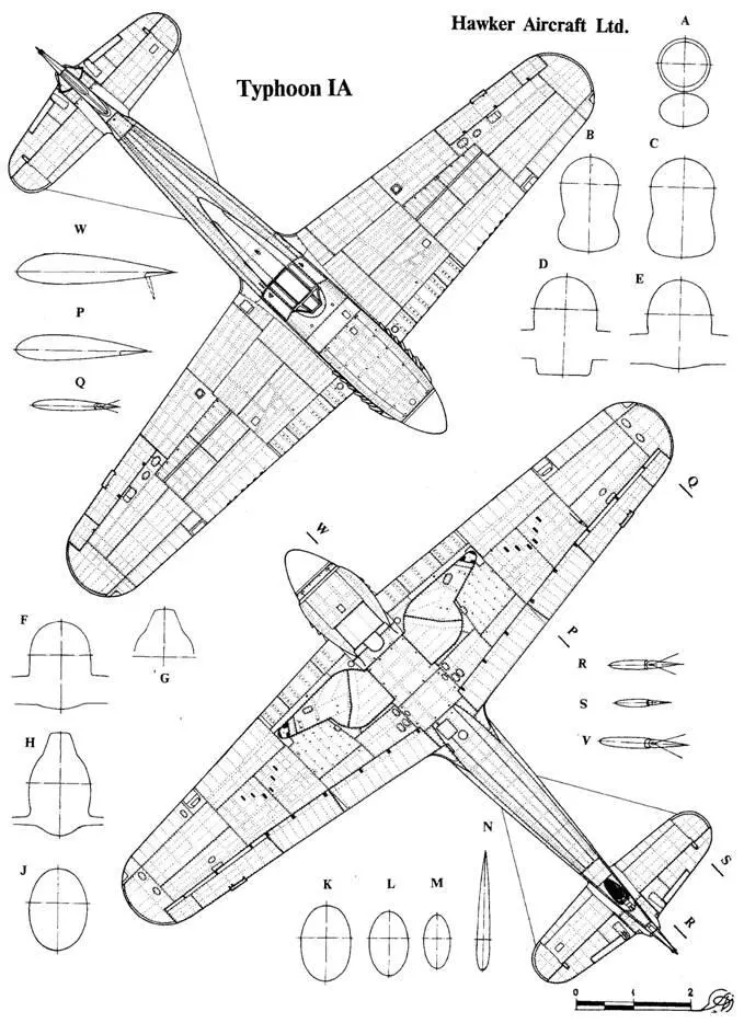 Typhoon IB Первых серий пушки без обтекателей Ноябрь 1941 г Typhoon IB - фото 107