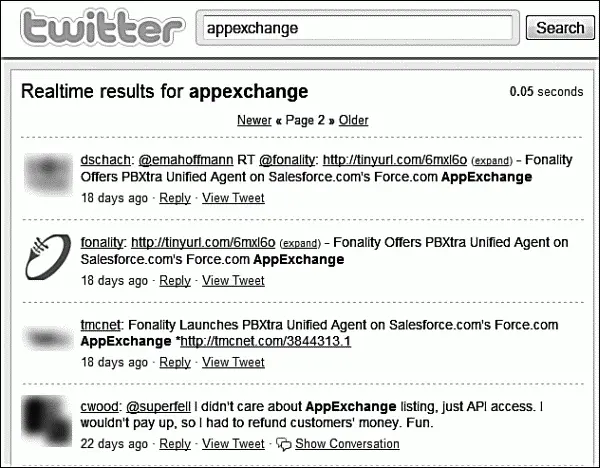 Рис 62Поиск в Twitter термина AppExchange Конечно далеко не у всех и не - фото 45