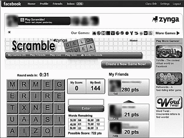 Рис 910Социальное вовлечение в Scramble игру от Zynga И наконец последнее - фото 77