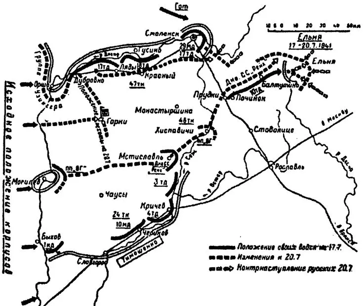 Карта 27 Продвижение соединений 2й танковой группы 1620 июля 1941 года Но - фото 28