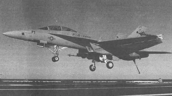 Посадка прототипа самолета FA 18F на авианосец Джон Стеннис 1997 г - фото 89