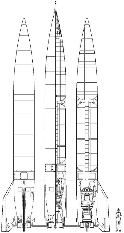 Первый вариант составной ракеты нам основе Р2 рисунок А Шлядинского - фото 56
