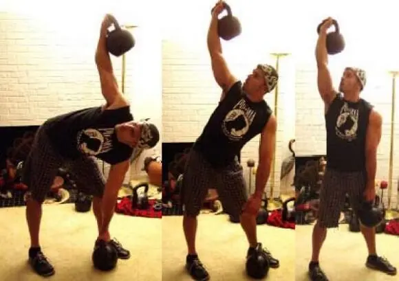 Exercise Description Place a kettlebell in front of your front foot and clean - фото 29