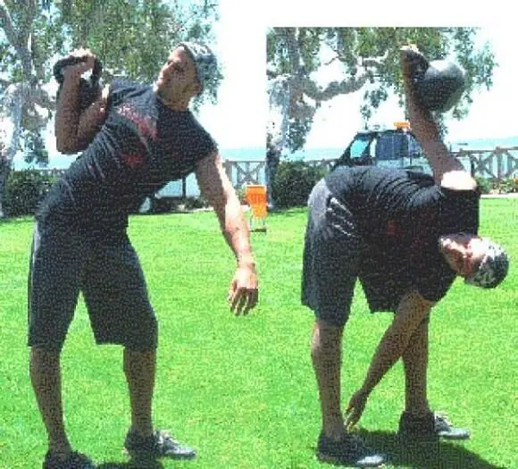 Exercise Description Clean a kettlebell with one arm Push your hip out in the - фото 30