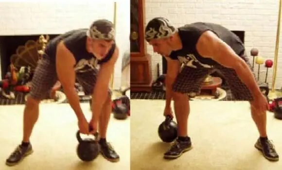 Exercise Description Place one kettlebell between your legs and take a - фото 34