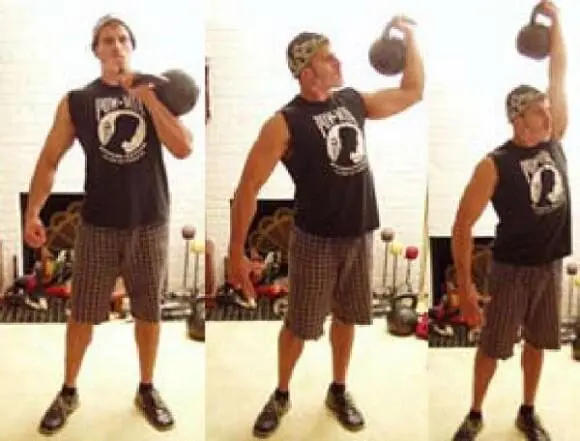 Exercise Description Clean a kettlebell to your shoulder Look at the - фото 5
