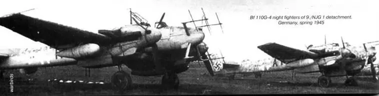 Ночные истребители Bf 110G4 из отряда 9NJG 1 Германия весна 1945 г Я - фото 73