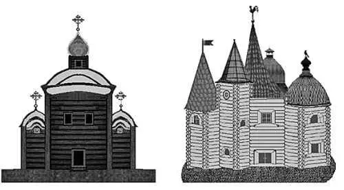 Деревянная церковь Святых князей Бориса и Глеба и деревянный терем что - фото 80