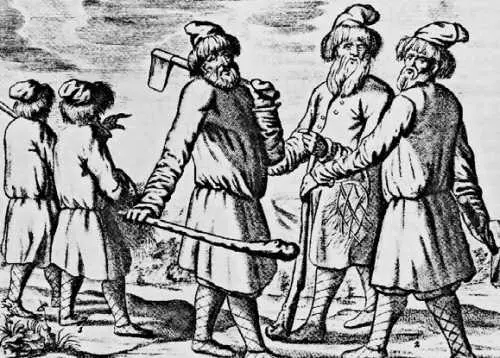 Русские крестьяне Гравюра из книги А Олеария Описание путешествия в - фото 84