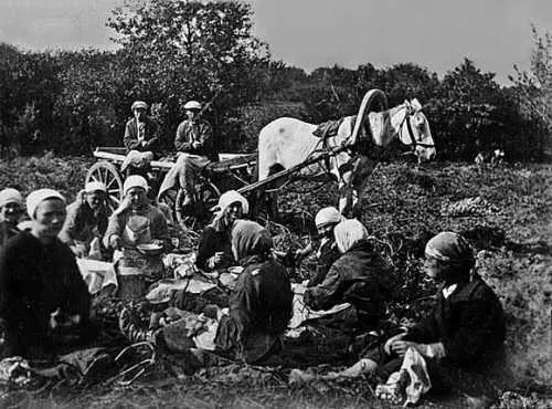 1941 г Полеводы обедают 1944 г Прополка рассады на капустном поле За - фото 240