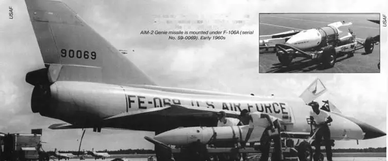 Подвеска под F106A сер 590069 из 438й эскадрильи ракеты AIM2 Джини - фото 78
