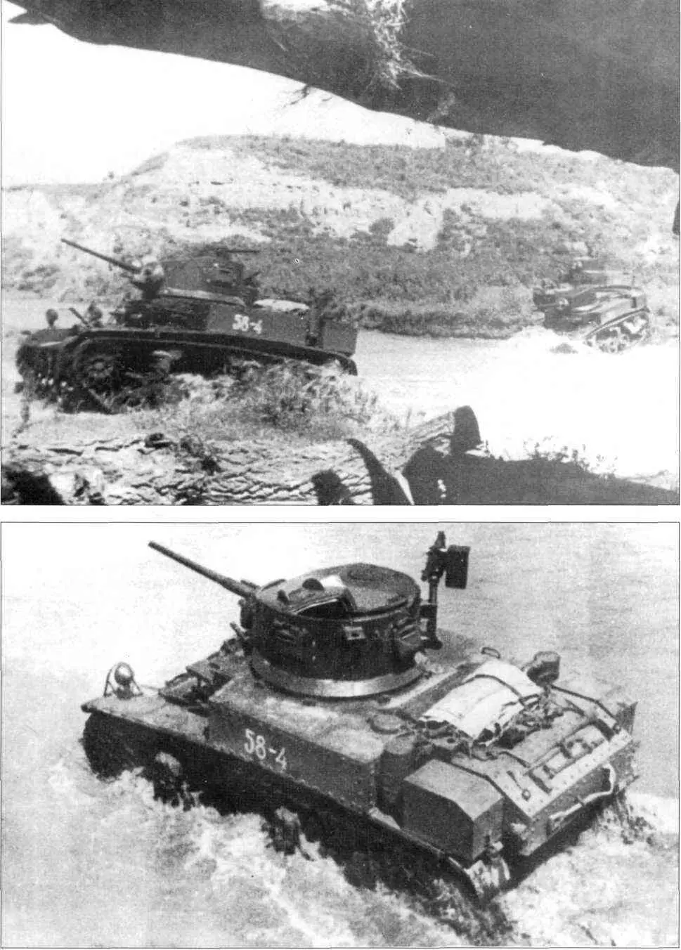 Два снимка Танки M3A1 Стюарт форсируют реку 5я танковая бригада - фото 21