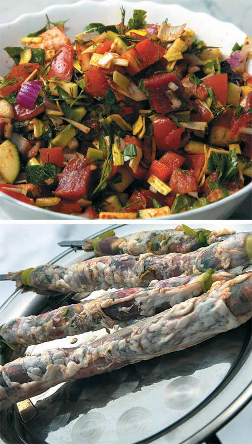 Колбаски с мясом и овощами жаренные на углях 500 г баранины 2 кг свежих - фото 153