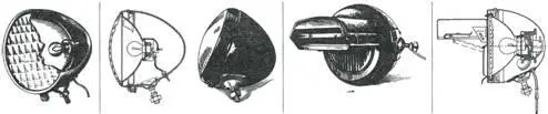 Слева направо автомобильная фара танка Т54 обр 1948 г танковая фара ФГ10 - фото 147