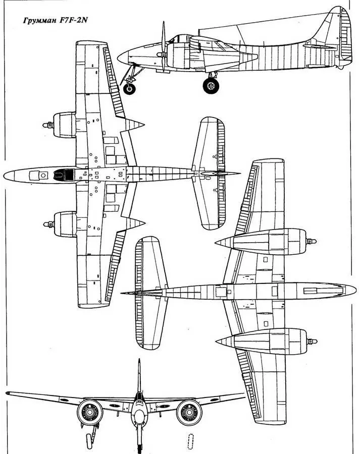 F7F2N2 Флоту потребовались ночные истребители и по его заказу Грумман - фото 42