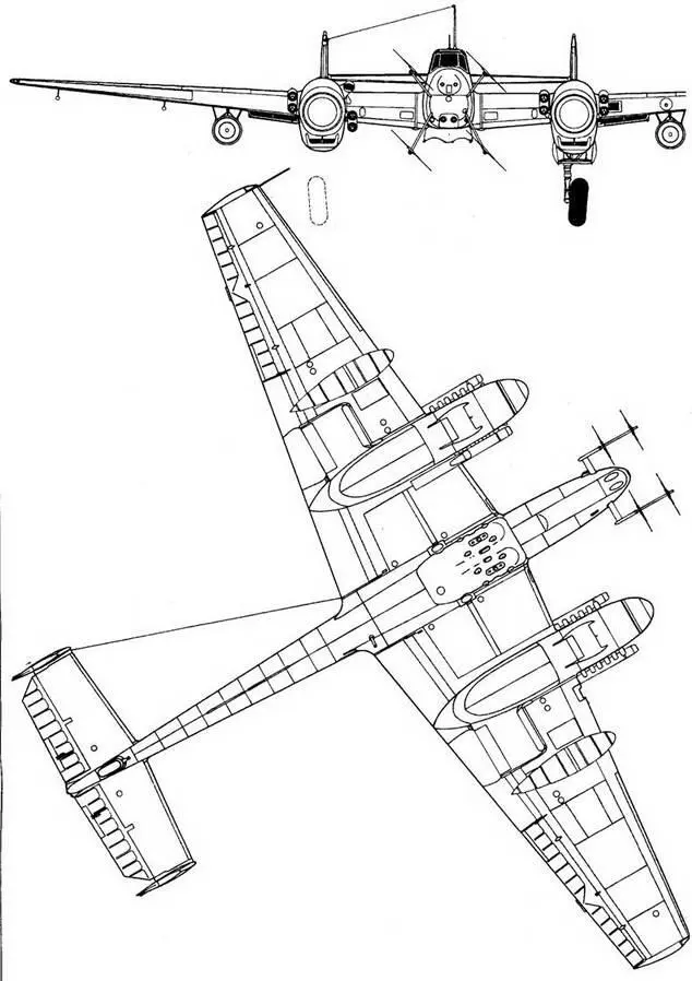 Bf 110G4dR3М2 с новой антенной локатора Лихтенштейн SN2 и подфюзеляжным - фото 119