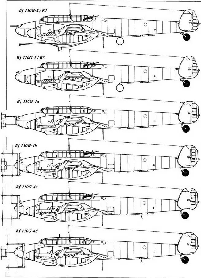 Bf 110G4dR3М2 с новой антенной локатора Лихтенштейн SN2 и подфюзеляжным - фото 120