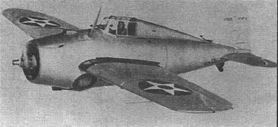 Первый опытный XF4F2 1936 г Уайлдкэты F4F3 с авианосца Лексингтон в - фото 24