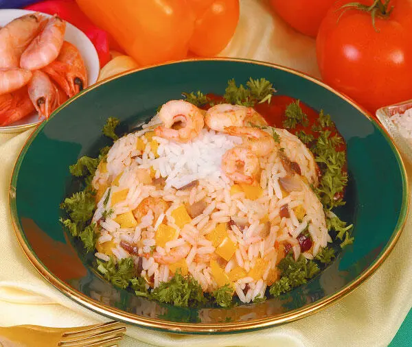 Ингредиенты креветки 200 г рис 100 г болгарский перец 1 шт репчатый - фото 148